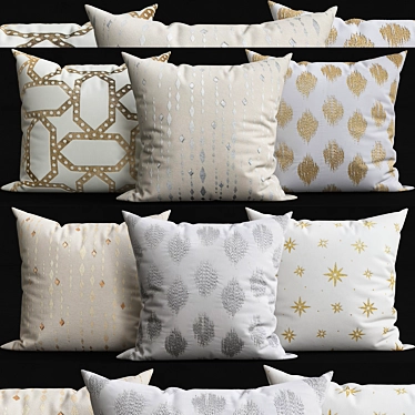 Luxury Velvet Cushions 3D model image 1 