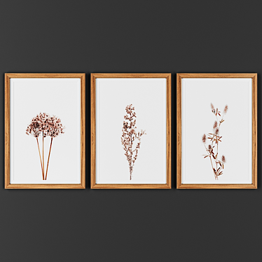 Wooden Frame Art Collection 3D model image 1 