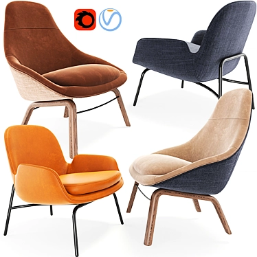 Modern Armchair Set: 3dsmax 2011, Vray & Corona 3D model image 1 