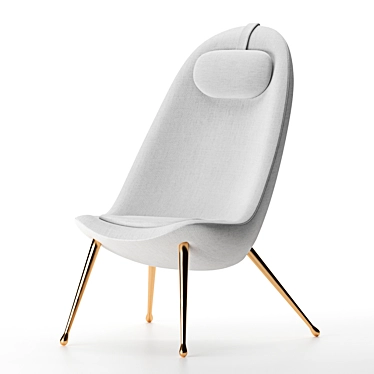 Ergonomic Light Lounge Chair 3D model image 1 