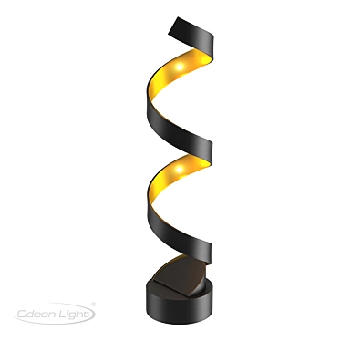 Sleek Black and Gold Table Lamp 3D model image 1 