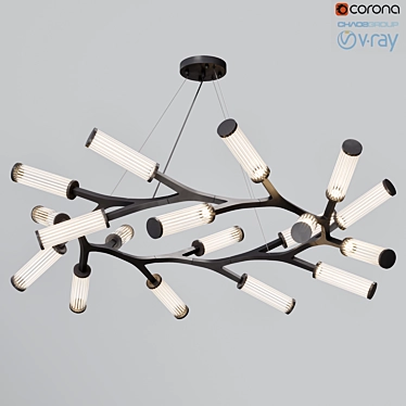 Modernistic Ramose Ring Chandelier 3D model image 1 