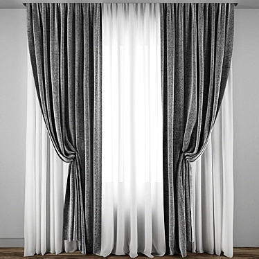 Elegant Detailed Curtain Model 3D model image 1 