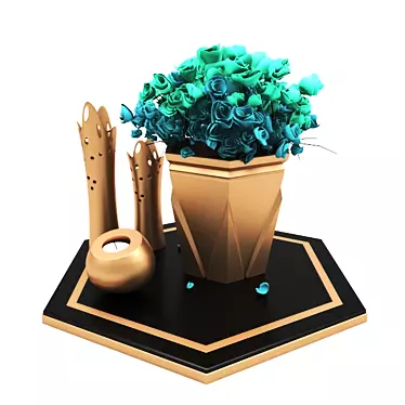 Elegant Blooms: Decorative Flower Set 3D model image 1 