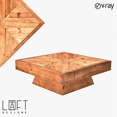 Elegant Wooden Coffee Table 3D model image 1 