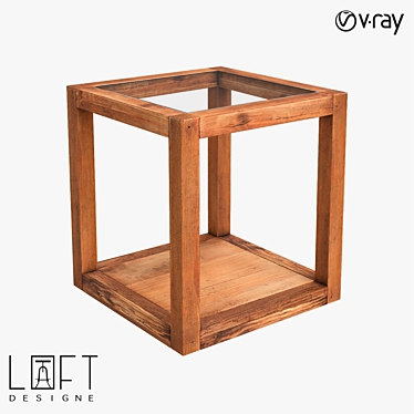 LoftDesigne 60210: Stylish Wood and Glass Coffee Table 3D model image 1 