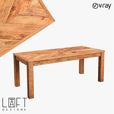 Modern Wooden Table: LoftDesigne 60208 3D model image 1 