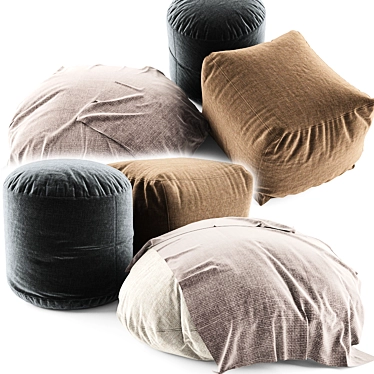 Cozy Comfort: Bean Bag & Pouf 3D model image 1 