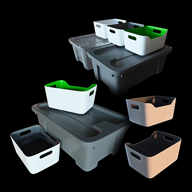 Organize with IKEA: Practical Plastic Storage Box 3D model image 1 