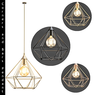 Geometric Pendant Light 3D model image 1 