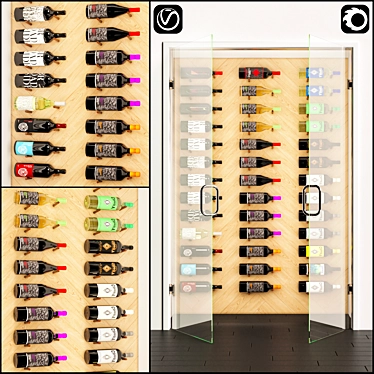 Multi-Branded Wine Bottle Unit 3D model image 1 