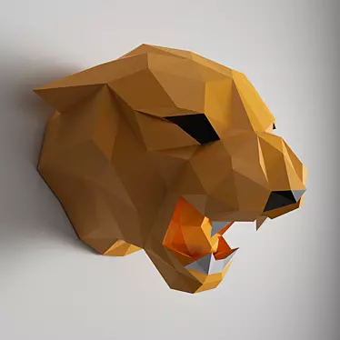Tiger Head 3D Paper Sculpture 3D model image 1 