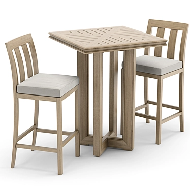 RH Outdoor Costa Bar Set 3D model image 1 