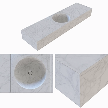 Elegant Alfeo Wall-Mounted Basin 3D model image 1 