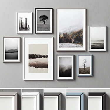 Multicolor Picture Frame Set 3D model image 1 