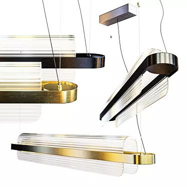 Nami Pendant Lamp: Blending Glass and Light 3D model image 1 