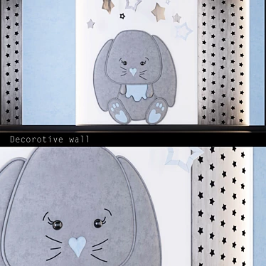 Bunny Paradise: Children's Wall Panels 3D model image 1 