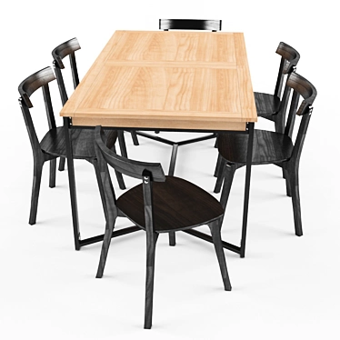 Expandable Endoume Table & Chair 3D model image 1 