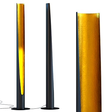 Elegant Gold-Black Floor Lamp 3D model image 1 
