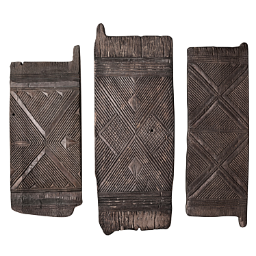 Nigerian HandCarved Doors Collection by Restoration Hardware 3D model image 1 