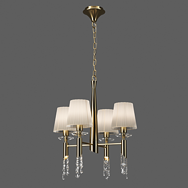 Mantra Tiffany Chandelier - Elegant Cream & Bronze 3D model image 1 