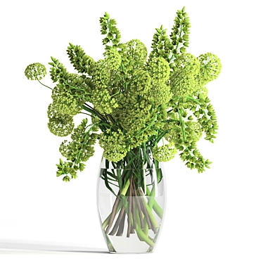 Lush Green Fritillaria & Viburnum Bouquet 3D model image 1 