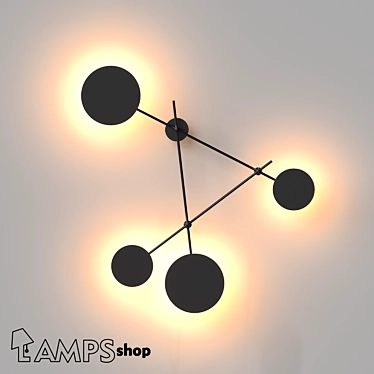 Geometric Wall Lamp: Modern and Stylish 3D model image 1 