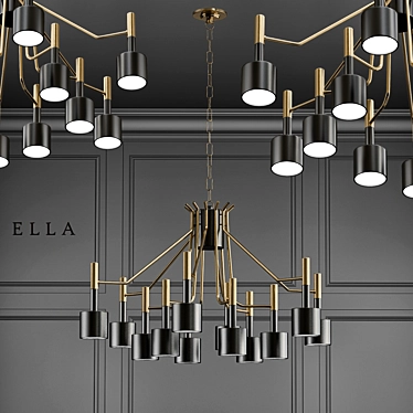 Elegant Ella Suspension Chandelier 3D model image 1 