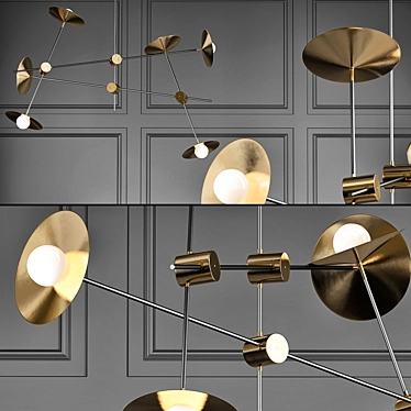 Modern Disc Turbaya SS 6 Chandelier 3D model image 1 