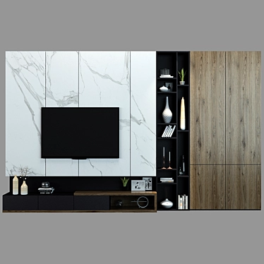 Sleek TV Shelf 07: Modern, Functional 3D model image 1 