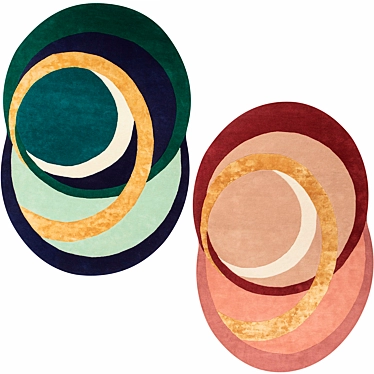 Elegant Alliances Oval Carpet 3D model image 1 