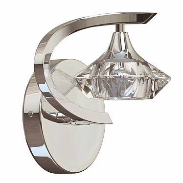 Elegant Chrome and Crystal Wall Sconce 3D model image 1 