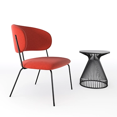 NIKITA Softline Lounge Chair with Less Coffee Table 3D model image 1 