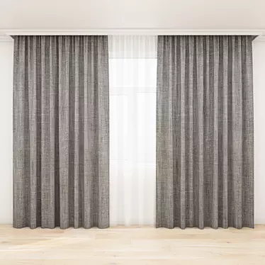 Elegant Polys Curtains Set 3D model image 1 
