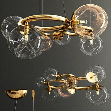 Sleek Glass & Metal Pendant Light 3D model image 1 