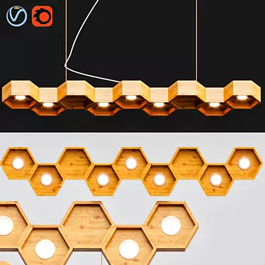 Ecolight Honeycomb 7 Loft Chandelier 3D model image 1 