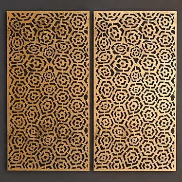 Stylish Metal Wall Panel 3D model image 1 