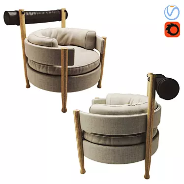 Elegant Espasso Vivi Armchair 3D model image 1 