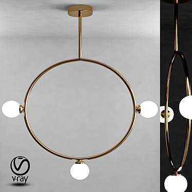 Dazzling Circle Pendant Chandelier 3D model image 1 