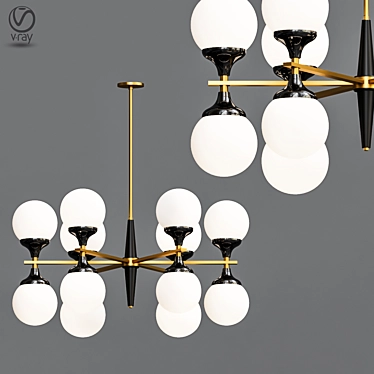 Elegant Ball Valley Chandelier 3D model image 1 