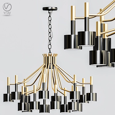 Ella Chandelier: Radiating Elegance 3D model image 1 