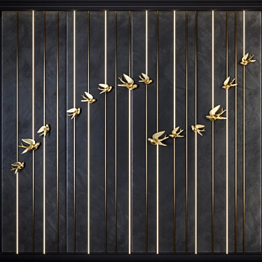 Birds Decorative Panel (1) 3D model image 1 