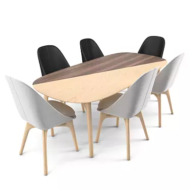 Elegant Solo Dining Set by Neri & Hu 3D model image 1 