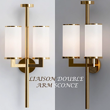 Elegant Liaison Double Arm Sconce 3D model image 1 