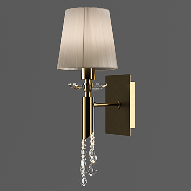 TIFFANY Sconce 3884: Elegant Cream & Bronze Wall Light 3D model image 1 