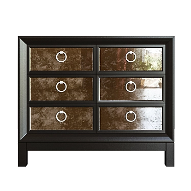 Elegant Mirrored Chest for Living Room 3D model image 1 