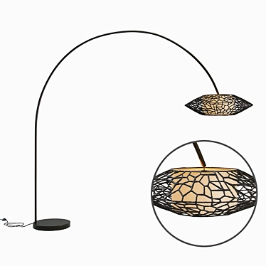 C-U C-Me Arc Lamp: Handwoven Elegance 3D model image 1 