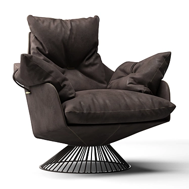 Luxury Glossy Accent Chair 3D model image 1 