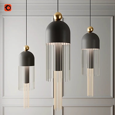 Modern Zero-Point Hanging Pendant Light 3D model image 1 