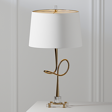 Elegant Gold Clear Table Lamp 3D model image 1 